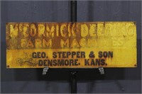 McCormick Deering Farm Machines Advertising Sign