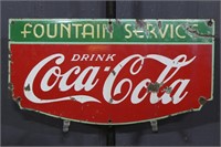 Coca-Cola Fountain Service Porcelain on Iron Sign