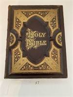 Early Leather Bound Bible Dated 1883