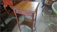 SMALL CARVED 2 TIER SIDE TABLE