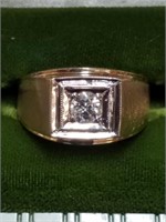 14K 2T Gents Diamond Ring