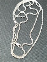 Sterling Silver Necklace,  28" long,  8.8grams