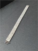Sterling Silver Bracelet w/stones 7" Long,  40.3gr