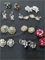 Vintage Rhinestone Earrings  Lisner, etc.