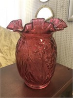 Cranberry Fenton Daffodil Vase