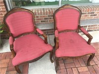Ornate Wood Parlor Arm Chairs - Lot A