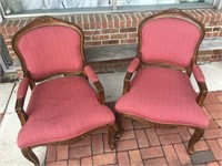 Ornate Wood Parlor Arm Chairs - Lot B