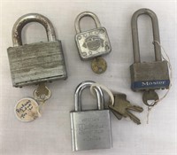 Lot of Four Locks with Keys