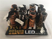 Lot of 12 Metal LED Flashlights w/ Batteries