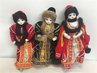 Lot of 3 Russian Porcelain Dolls