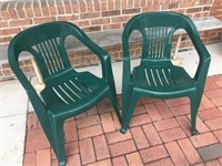 Pair of Green Plastic Chairs