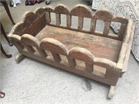 Rustic Wood Vintage Baby Cradle