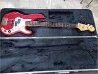 Fender precision bass electric guitar signed by