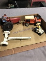 Allis Chambers toy mower, tractor, trailer