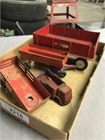 3 toy tractor trailers