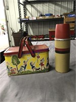 tin lunch box, thermos