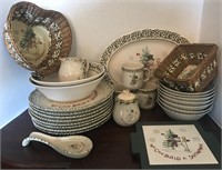 ASSORTED LOT OF SNOWMAN DISHES & BASKETS