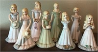 8 PC GROWING UP PORCELAIN GIRL FIGURINES