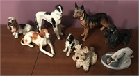 ASSORTED 8 PC DOG COLLECTION FIGURINES