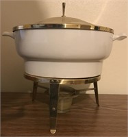 VINTAGE GOLD TONE HANDLED CHAFING DISH