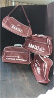 4 x VINTAGE QANTAS TRAVEL BAGS