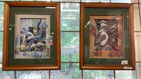 2 FRAMED PAPER BIRD PICTURES