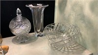 KOSTA BODA CRYSTAL VASE 28cm , LOZENGE CUT