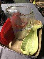 Hamm's beer pitcher, misc glassware
