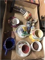 assort. figurines, mini cups and saucers, etc