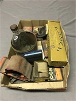 assort. tabacco items- cig rollers, tins, cig box