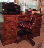 Desk, chair, and office equipment