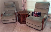 Pair of recliners and table
