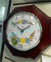 1X, TEMPO T-929 WALL CLOCK (REAL FLOWERS)