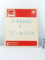 Panneau en carton de signalisation d'autobus STM