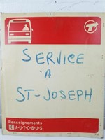 Panneau en carton de signalisation d'autobus STM