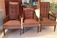 3 Rose velvet Chairs