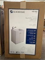 Glacier Bay all-in-one white laundry sink, 27” W