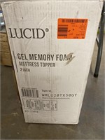 LUCID gel memory foam mattress topper, 2”