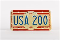 200 YEAR  USA COLLECTOR EMBOSSED METAL  PLATE