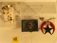 15 Masonic Pins, Broach & Shriner Medal