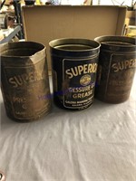 Superior Pressure Gun Grease tins, set of 3