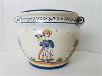Large Painted Dutch Girl Planter, Holland