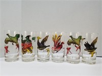 Six Game Bird Glass Tumblers
