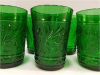 Hocking Forest Green Juice Glasses