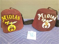 Two Vtg Shriner's Hats