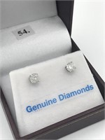 14K White Gold Diamond Earrings - 0.7ct