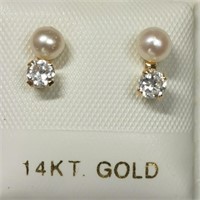 14K White Gold Fresh Water Pearl Earrings