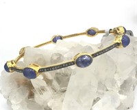 Gold Vermeil Tanzanite & Diamond Bracelet