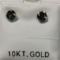 10K Yellow Gold Sapphire Earrings