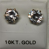 10K Yellow Gold Cubic Zirconia Earrings